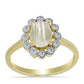 Inel din Argint 925 Placat cu Aur ( 2.44 grame ) cu Sidef și Topaz Alb 1.14 Carate