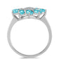 Inel din Argint 925 ( 3.23 grame ) cu Cuarț Paraiba și Topaz Alb 2.11 Carate
