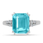 Inel din Argint 925 ( 3.19 grame ) cu Cuarț Paraiba și Topaz Alb 5.48 Carate