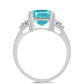 Inel din Argint 925 ( 3.19 grame ) cu Cuarț Paraiba și Topaz Alb 5.48 Carate