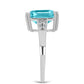 Inel din Argint 925 ( 3.19 grame ) cu Cuarț Paraiba și Topaz Alb 5.48 Carate