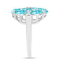 Inel din Argint 925 ( 3.83 grame ) cu Cuarț Paraiba și Topaz Alb 2.41 Carate