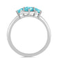 Inel din Argint 925 ( 2.97 grame ) cu Cuarț Paraiba și Topaz Alb 0.93 Carate