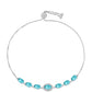 Brățară din Argint 925 ( 4.07 grame ) cu Cuarț Paraiba și Topaz Alb 2.77 Carate