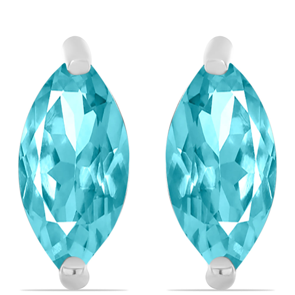 Cercei din Argint 925 ( 1.2 grame ) cu Cuarț Paraiba 0.88 Carate 1 