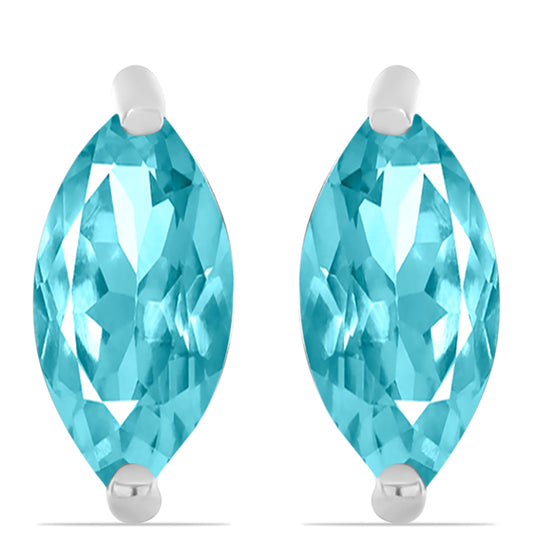 Cercei din Argint 925 ( 1.2 grame ) cu Cuarț Paraiba 0.88 Carate