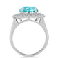 Inel din Argint 925 ( 4.44 grame ) cu Cuarț Paraiba și Topaz Alb 5.17 Carate