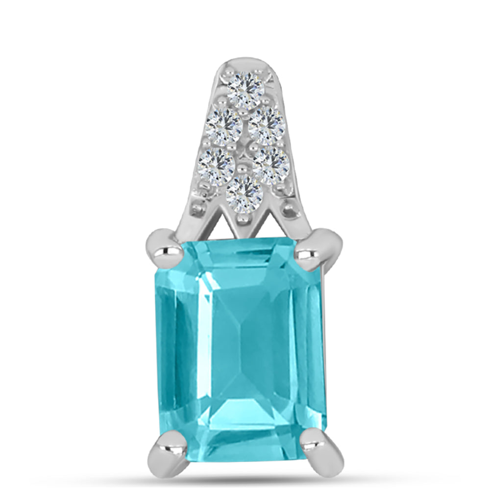 Pandantiv din Argint 925 ( 0.66 grame ) cu Cuarț Paraiba și Topaz Alb 1.41 Carate 1 
