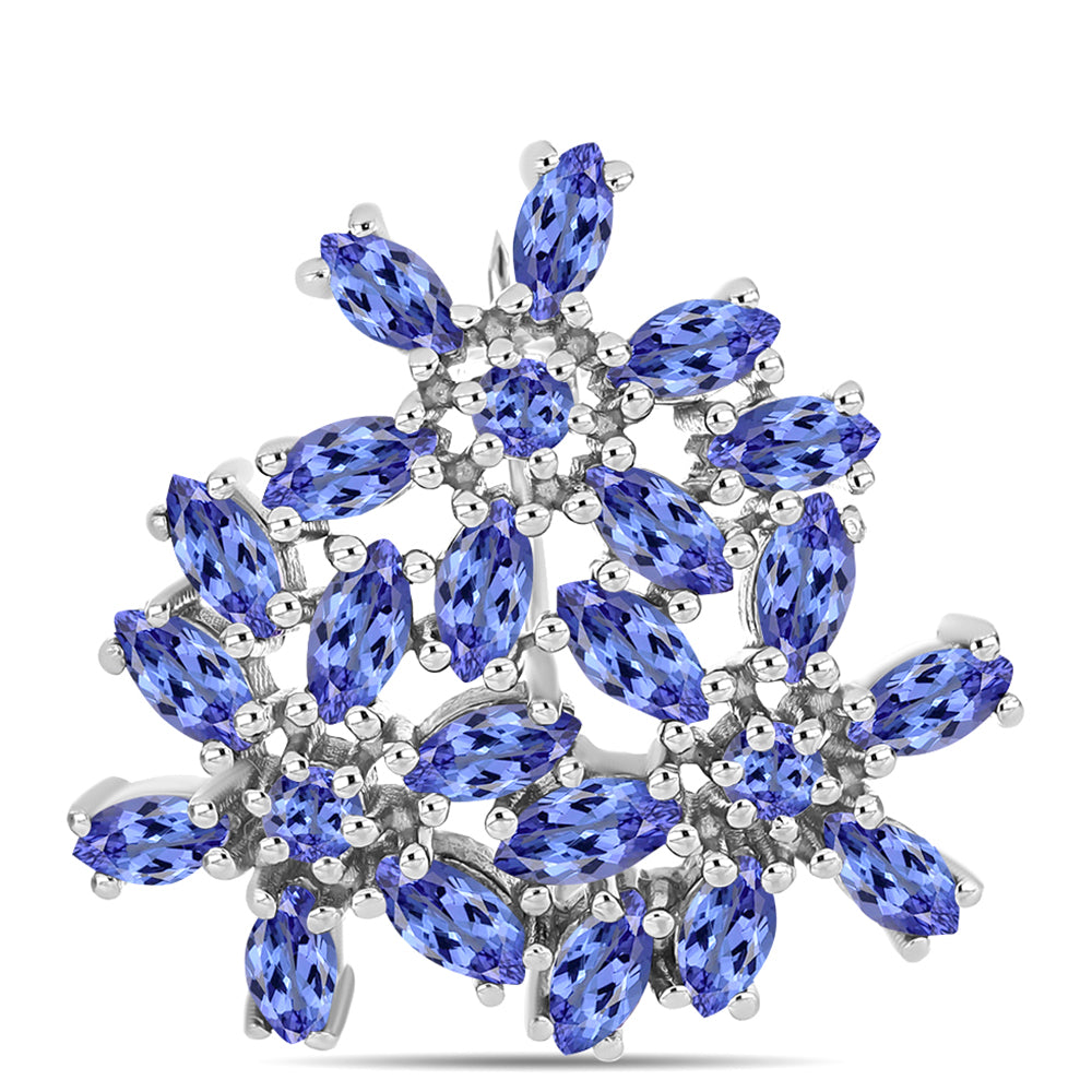 Broşă din Argint 925 ( 4.46 grame ) cu Tanzanit AAA 3.38 Carate 1 