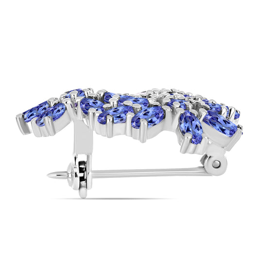 Broşă din Argint 925 ( 4.46 grame ) cu Tanzanit AAA 3.38 Carate