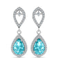 Cercei din Argint 925 ( 4.21 grame ) cu Cuarț Paraiba și Topaz Alb 4.41 Carate