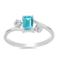 Inel din Argint 925 ( 1.79 grame ) cu Cuarț Paraiba și Topaz Alb 0.59 Carate