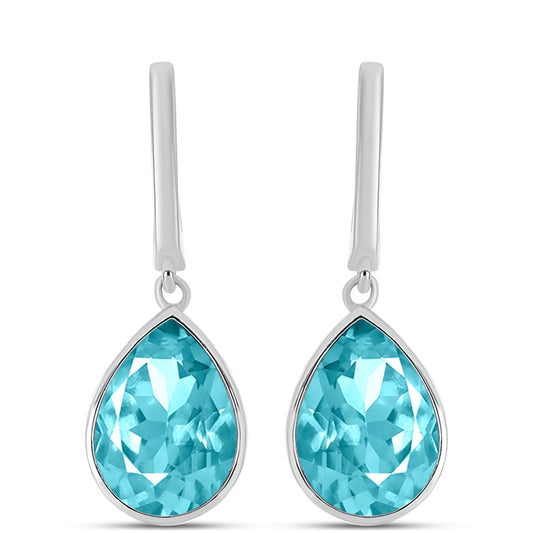 Cercei din Argint 925 ( 4.82 grame ) cu Cuarț Paraiba 9.18 Carate