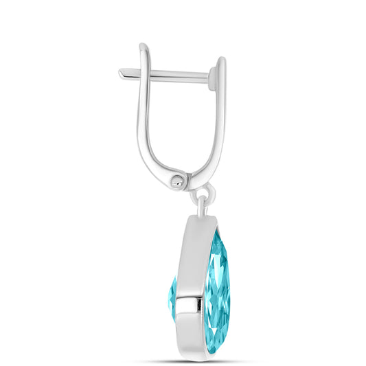 Cercei din Argint 925 ( 4.82 grame ) cu Cuarț Paraiba 9.18 Carate