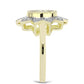 Inel din Argint 925 Placat cu Aur ( 4.04 grame ) cu Sidef și Topaz Alb 1.48 Carate