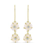 Cercei din Argint 925 Placat cu Aur ( 2.55 grame ) cu Sidef și Topaz Alb 3.9 Carate
