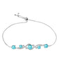 Brățară din Argint 925 ( 5.46 grame ) cu Cuarț Paraiba și Topaz Alb 2.41 Carate