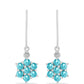 Cercei din Argint 925 ( 2.43 grame ) cu Cuarț Paraiba și Topaz Alb 1.4 Carate