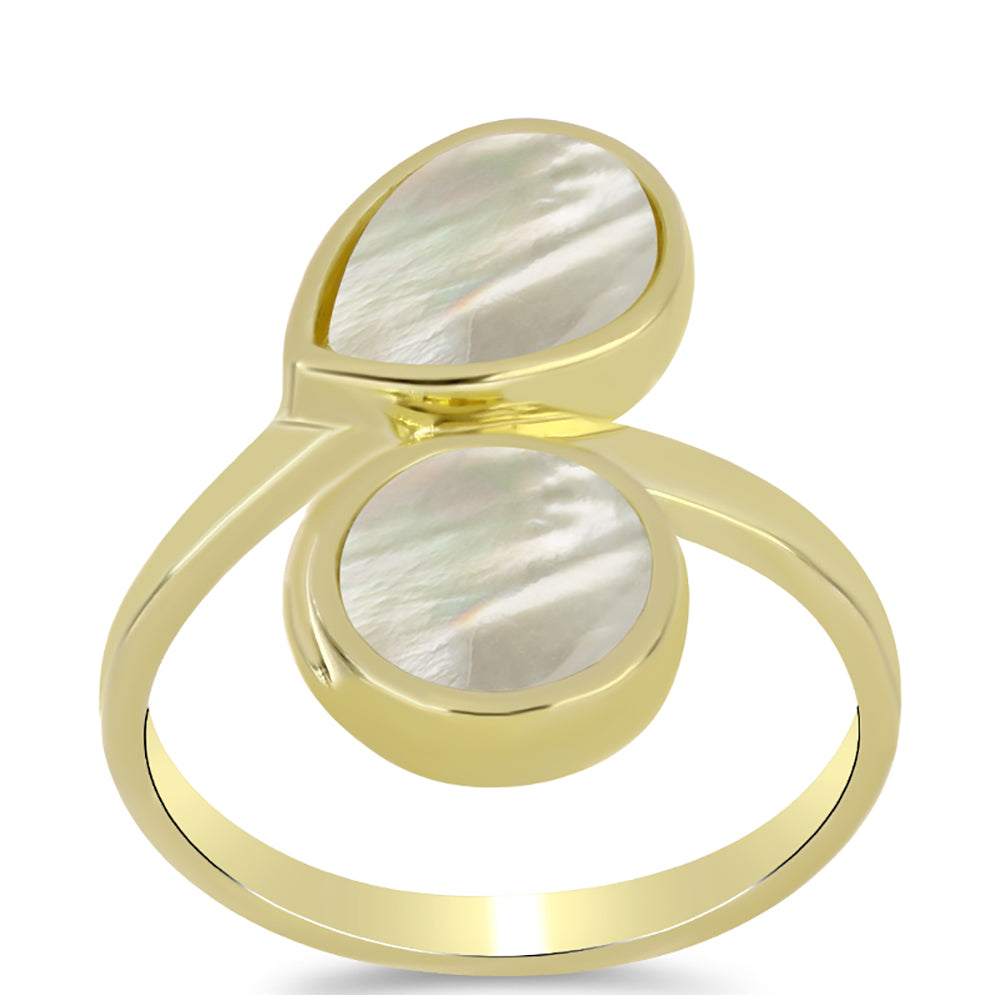 Inel din Argint 925 Placat cu Aur ( 3.73 grame ) cu Sidef 2.99 Carate 3 