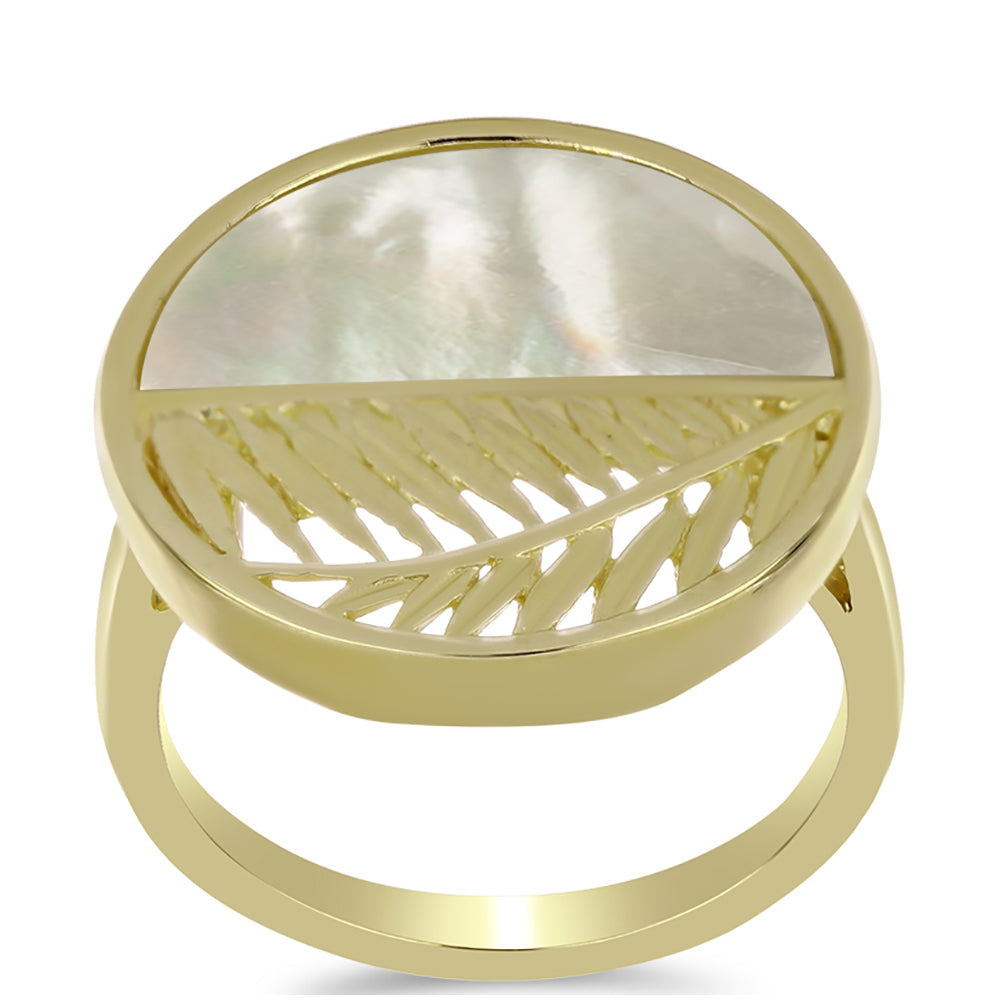 Inel din Argint 925 Placat cu Aur ( 4.78 grame ) cu Sidef 3.86 Carate