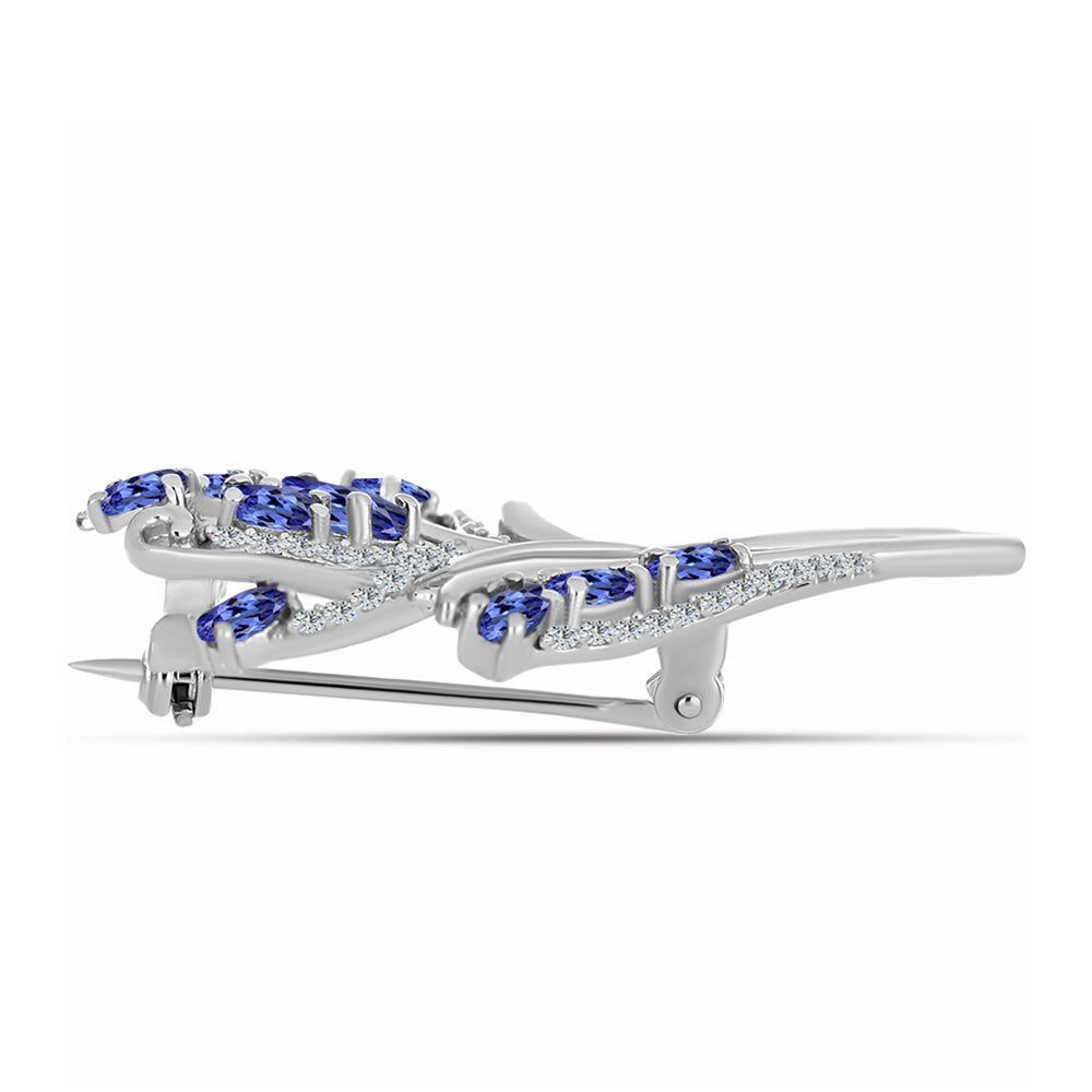 Broşă din Argint 925 ( 4.37 grame ) cu Tanzanit AAA 1.26 Carate