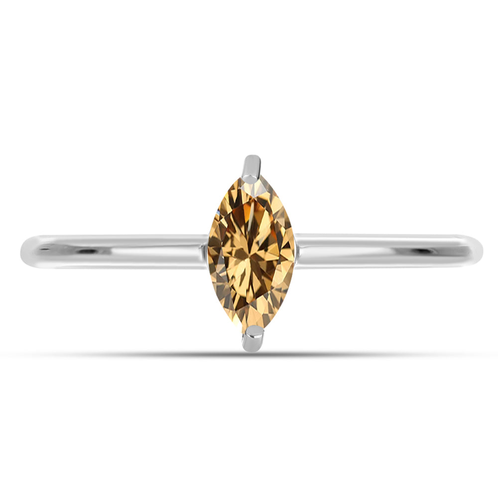 Inel din Argint 925 ( 1.64 grame ) cu Moissanite Șampanie 0.53 Carate