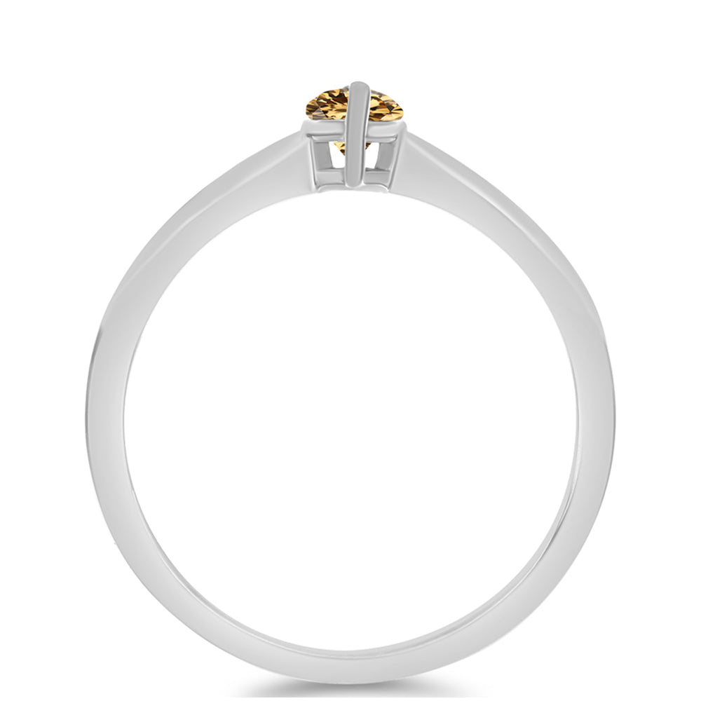 Inel din Argint 925 ( 1.64 grame ) cu Moissanite Șampanie 0.53 Carate 2 