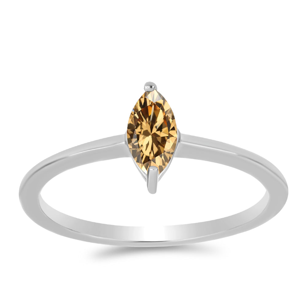 Inel din Argint 925 ( 1.64 grame ) cu Moissanite Șampanie 0.53 Carate 3 