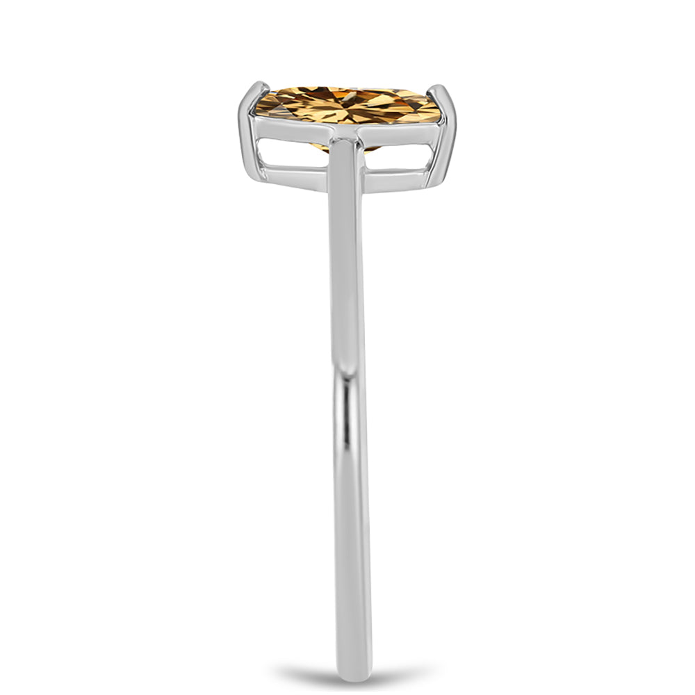 Inel din Argint 925 ( 1.64 grame ) cu Moissanite Șampanie 0.53 Carate 4 