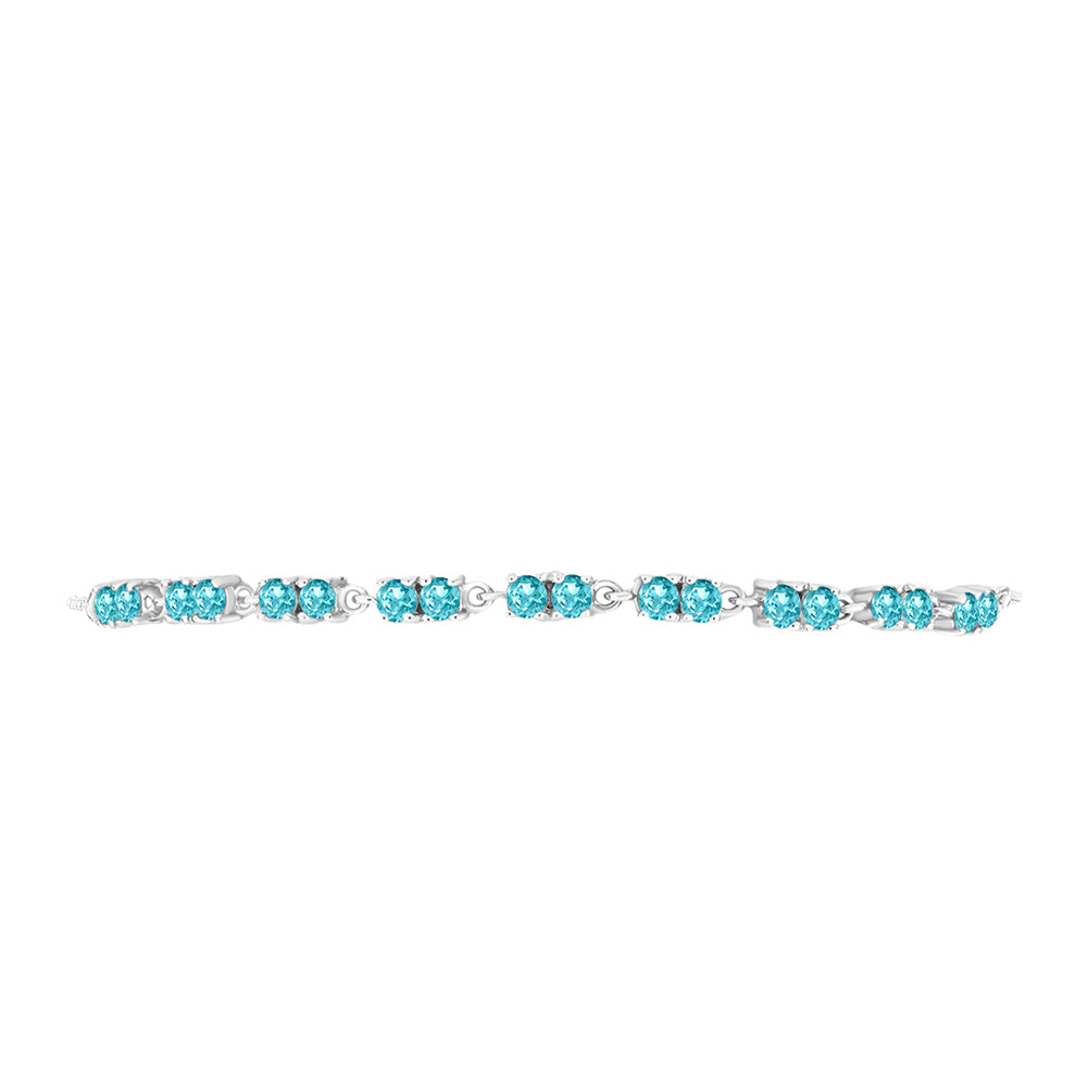 Brățară din Argint 925 ( 4.75 grame ) cu Cuarț Paraiba 1.77 Carate 2 
