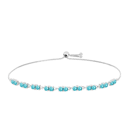 Brățară din Argint 925 ( 4.75 grame ) cu Cuarț Paraiba 1.77 Carate