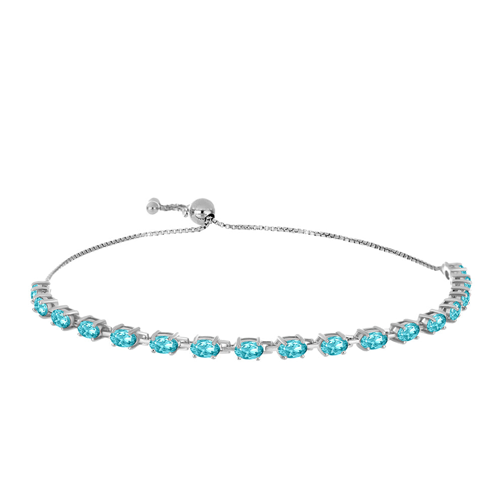 Brățară din Argint 925 ( 5.56 grame ) cu Cuarț Paraiba 3.18 Carate 1 
