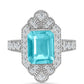 Inel din Argint 925 ( 4.17 grame ) cu Cuarț Paraiba și Topaz Alb 3.39 Carate