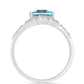 Inel din Argint 925 ( 4.17 grame ) cu Cuarț Paraiba și Topaz Alb 3.39 Carate