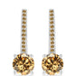 Cercei din Argint 925 ( 3 grame ) cu Moissanite Șampanie 2.57 Carate