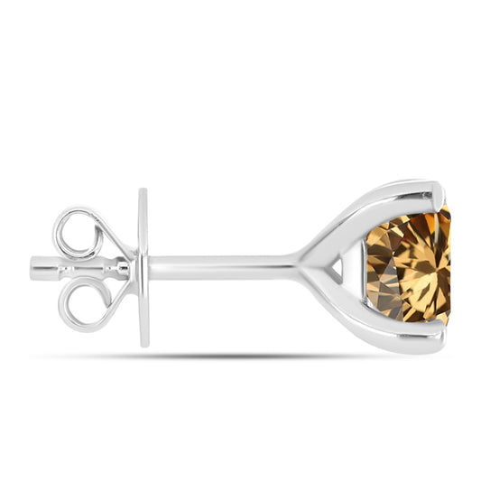 Cercei din Argint 925 ( 1.56 grame ) cu Moissanite Șampanie 2.54 Carate