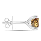 Cercei din Argint 925 ( 1.56 grame ) cu Moissanite Șampanie 2.54 Carate