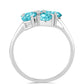 Inel din Argint 925 ( 2.72 grame ) cu Cuarț Paraiba și Topaz Alb 1.84 Carate