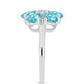 Inel din Argint 925 ( 2.72 grame ) cu Cuarț Paraiba și Topaz Alb 1.84 Carate