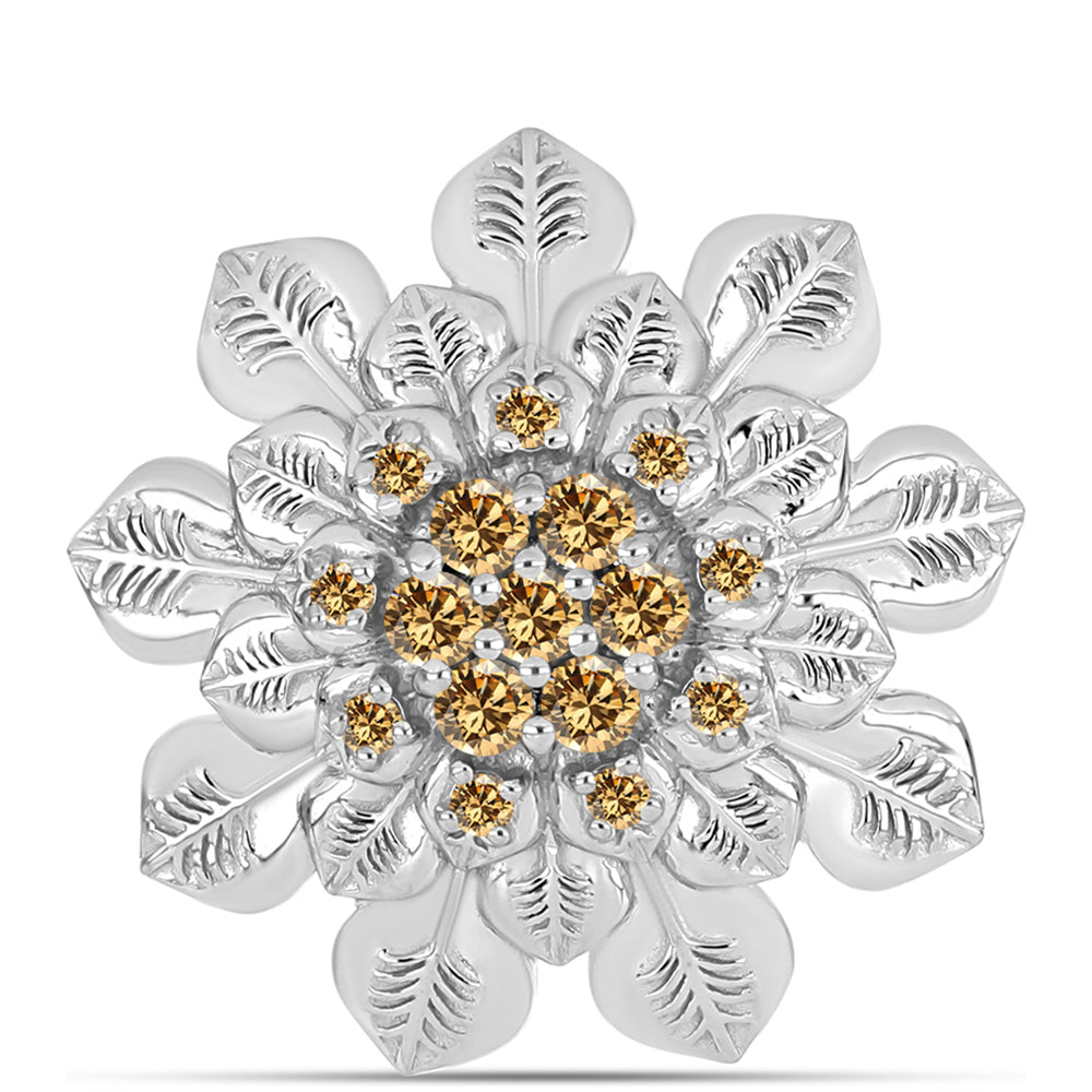 Broşă din Argint 925 ( 4.53 grame ) cu Moissanite Șampanie 0.32 Carate 1 