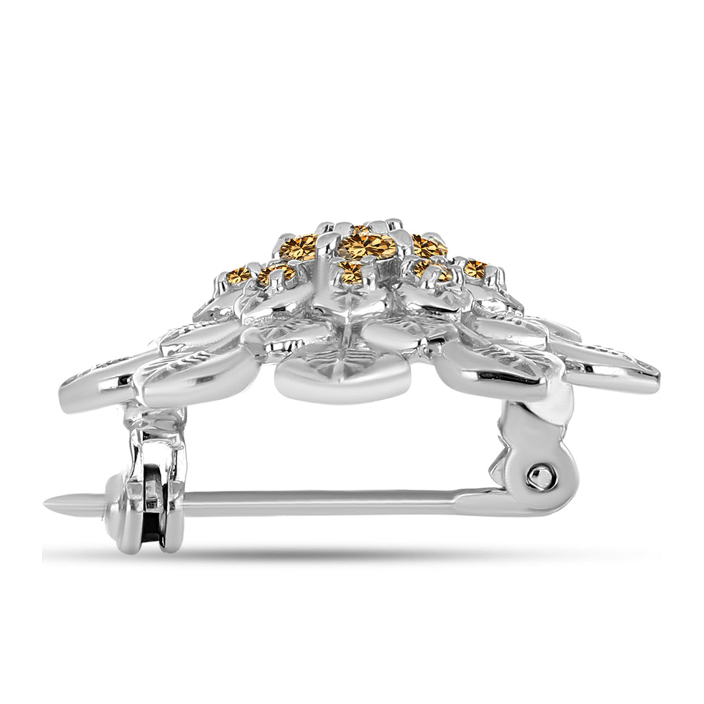 Broşă din Argint 925 ( 4.53 grame ) cu Moissanite Șampanie 0.32 Carate