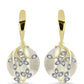 Cercei din Argint 925 Placat cu Aur ( 3.71 grame ) cu Sidef și Topaz Alb 7.8 Carate