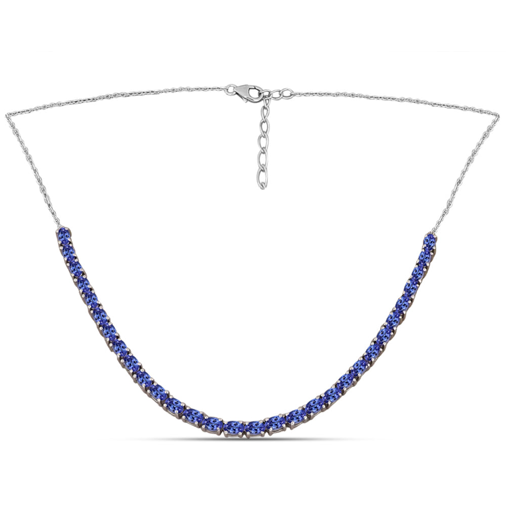 Colier din Argint 925 ( 8.95 grame ) cu Tanzanit AAA 6.74 Carate