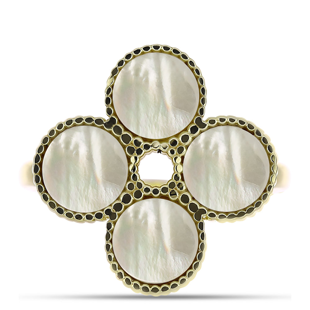 Inel din Argint 925 Placat cu Aur ( 4.94 grame ) cu Sidef 3.78 Carate 1 