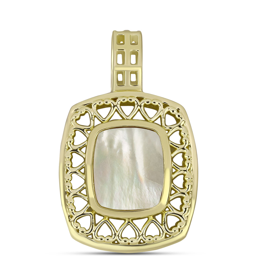 Pandantiv din Argint 925 Placat cu Aur ( 5.2 grame ) cu Sidef 3.07 Carate 1 