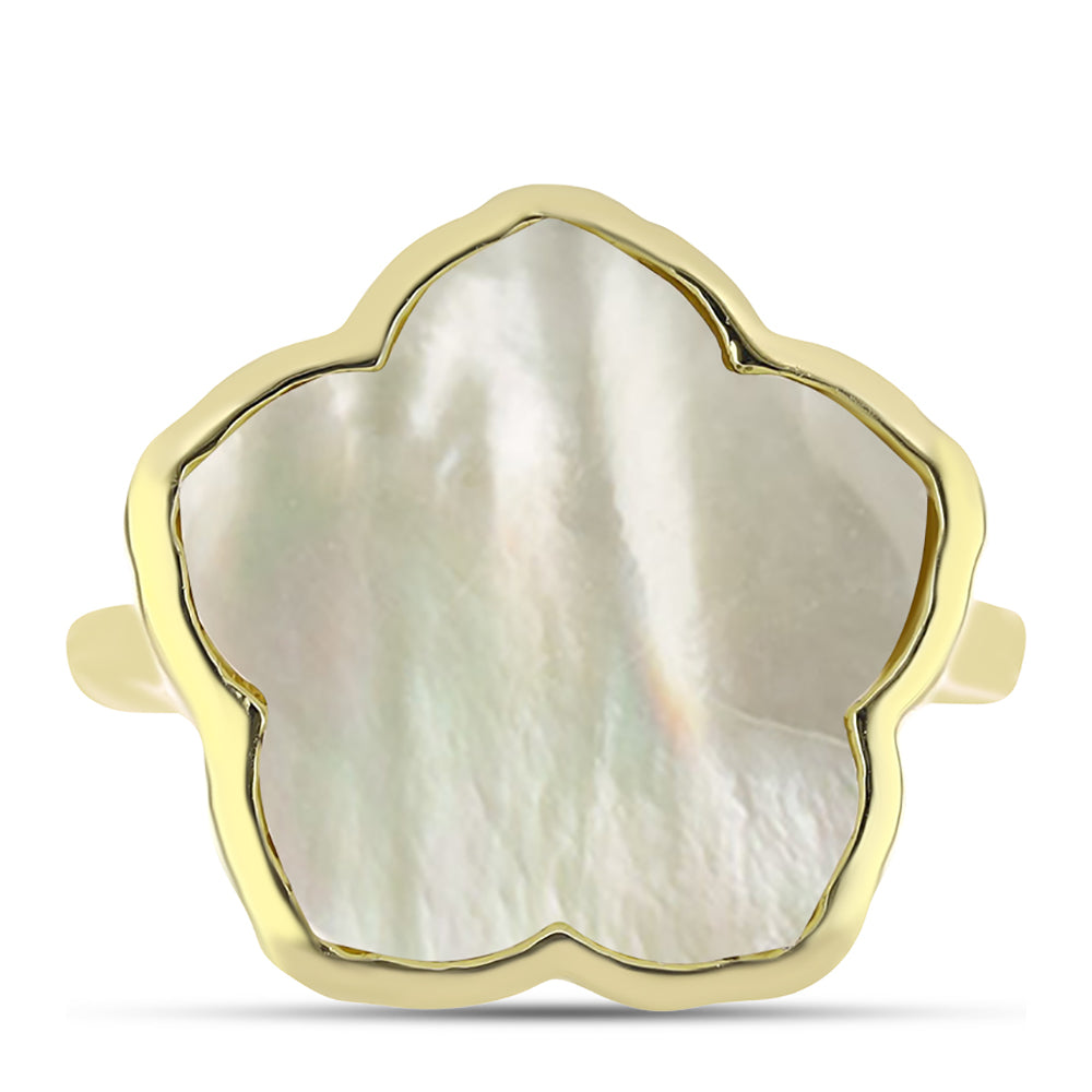 Inel din Argint 925 Placat cu Aur ( 3.56 grame ) cu Sidef 5.01 Carate 1 