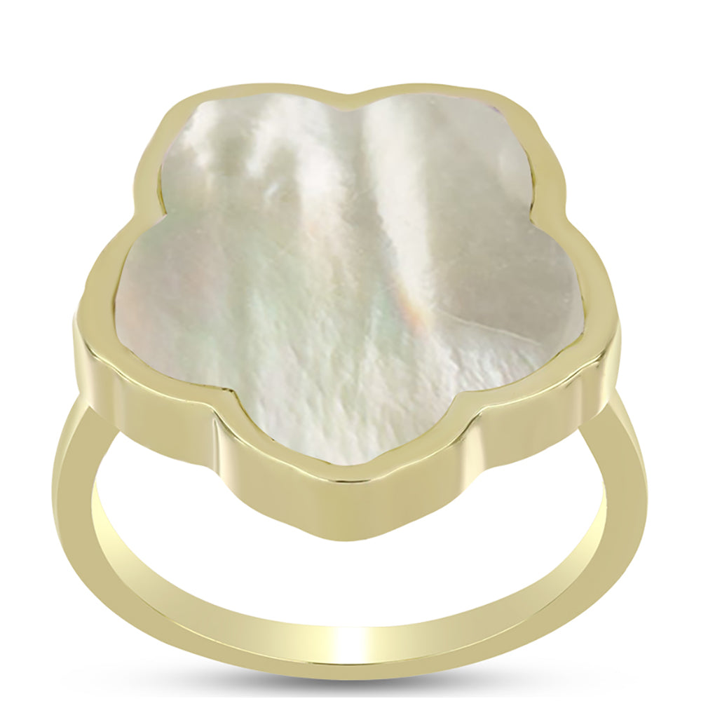 Inel din Argint 925 Placat cu Aur ( 3.56 grame ) cu Sidef 5.01 Carate