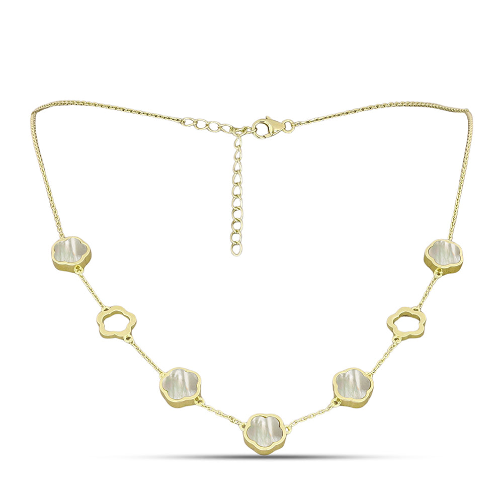 Colier din Argint 925 Placat cu Aur ( 7.26 grame ) cu Sidef 6.89 Carate 1 