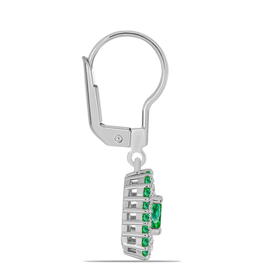 Cercei din Argint 925 ( 3 grame ) cu Granat Kijani și Topaz Alb 1.4 Carate