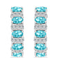 Cercei din Argint 925 ( 5.41 grame ) cu Cuarț Paraiba și Topaz Alb 2.45 Carate